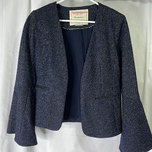 Blue blazer with white detail